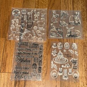 Transparent Easter Decorative Stamps Set NWT